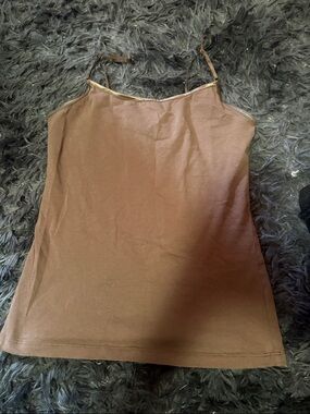 Streetwear Society Brown Camisole with Gold Trim
